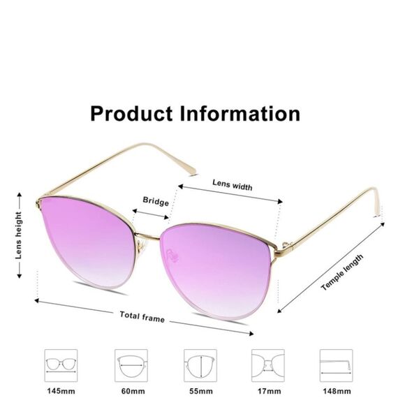 Round frame flat lens Sunglasses - Picture 4 of 4